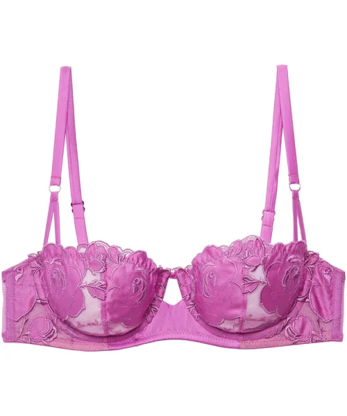 Rose Logo Embroidery Balconette Bra