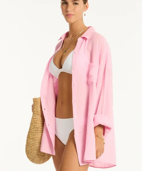 Sunset Cotton Cover Up Shirt