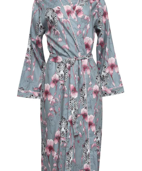 Jessica Leopard Print Long Dressing Gown