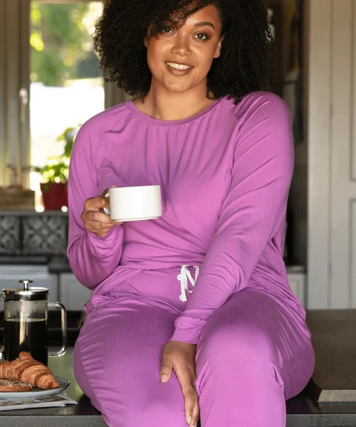 Viola Slouch Jersey Pyjama Top Pink