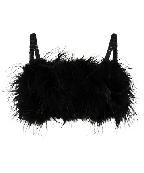 Fanny Cropped Feather & Satin Top