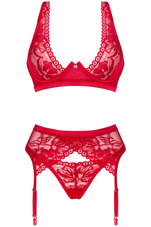 Lacelove Bra, Thong & Suspender Lacelove Bra, Thong & Suspender