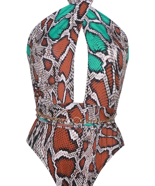Mermaids Cutout Swimsuit in Animal Print